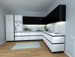 Kitchen set black and white corner for a small kitchen photo
