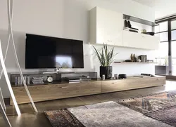 Тумба под телевизор длинная современная фото в интерьере гостиной