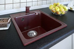 Stone sinks in the kitchen interior