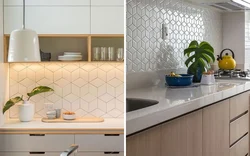 Kitchen apron made of tiles modern design 2023