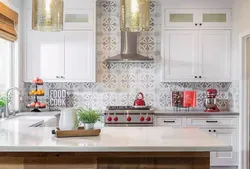 Kitchen apron made of tiles modern design 2023