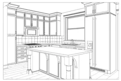 Kitchen design sketch