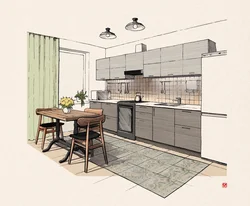 Kitchen design sketch