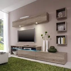 Modern bedroom walls with TV photo