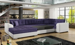 Beautiful sofas for the living room with a sleeping place photo