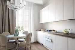 Дизайн штор для белой кухни