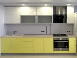 Kitchen straight 5 meters design with refrigerator