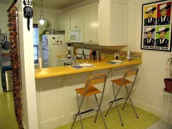 Photo of the bar counter in a small kitchen