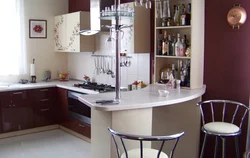 Photo Of The Bar Counter In A Small Kitchen