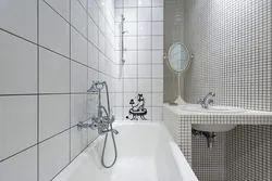 Bath White Tiles Black Grout Photo