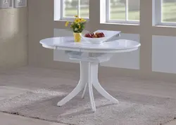 Круглы стол на кухню рассоўны на адной ножцы фота