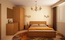 Спальны гарнітур для маленькай спальні з шафай і камодай фота