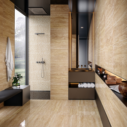 Дизайн ванной комнаты керамогранит под дерево