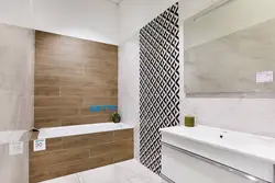 Ванна бөлмесінің дизайны ағаштан жасалған фарфор плиткасы