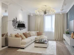 Living room in light colors in a modern style photo in the apartment