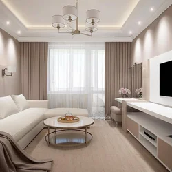 Living room in light colors in a modern style photo in the apartment