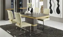 Modern dining table in the living room photo
