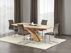 Modern dining table in the living room photo