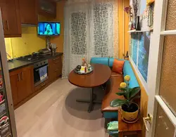 Kitchen interior 9m2 with exit