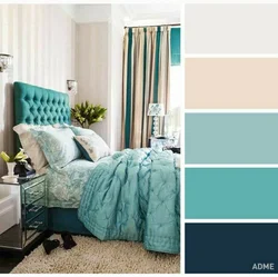 Color combination in the bedroom interior: beige with what color