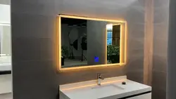Bathroom Mirror With Lighting Photo In The Interior