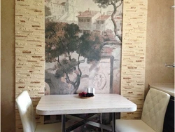 Panel on the wall in the kitchen above the dining table photo