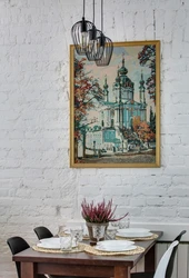 Панно на стену в кухню над обеденным столом фото