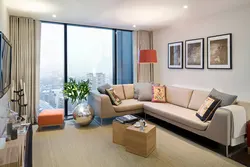 Living Room Window Design With Corner Sofa