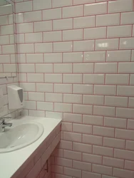 Bath White Tiles With Colored Grout Photo