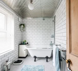 Bath White Tiles With Colored Grout Photo