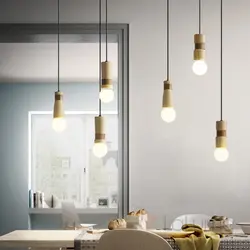 Pendant ceiling lamps in the kitchen interior