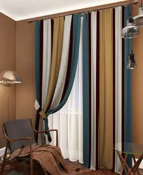 Yataq otağının interyerində iki rəngli pərdələr