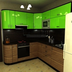 Two-color kitchens photo corner for a small kitchen
