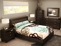 Спальни с коричневой кроватью дизайн