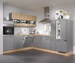 White built-in appliances in the kitchen interior photo