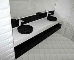 Black Countertop In The Bathroom Photo
