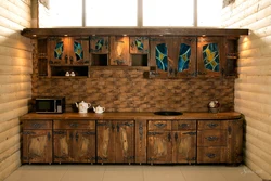 Kitchen made of wood with your own photos