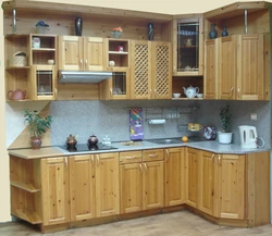 Kitchen made of wood with your own photos