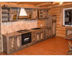 Kitchen made of wood with your own photos