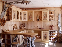 Кухня из дерева своими фото