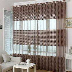 Mesh curtains in the kitchen interior