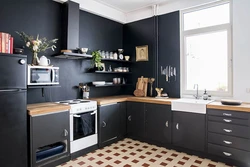 Дизайн Кухни Черные Шкафы