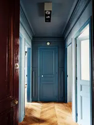 Blue hallway interior