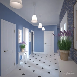 Blue Hallway Interior