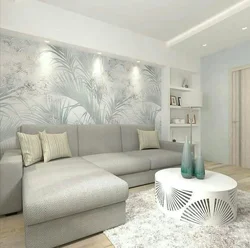 Beautiful light wallpaper for the living room photo