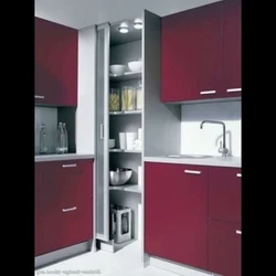 Дизайн кухни в углу шкаф