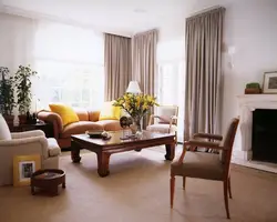 Furniture and curtains in the living room interior