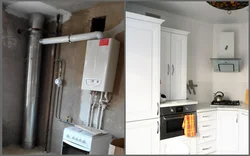 Boiler in a small kitchen interior photo