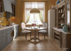 Kitchen Interior With Oval Table Photo