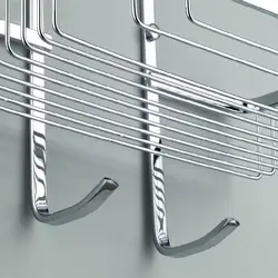 Stainless steel shelves for bathtub photo